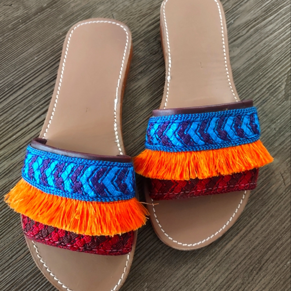 Moroccan rug sandals size 10 NEW